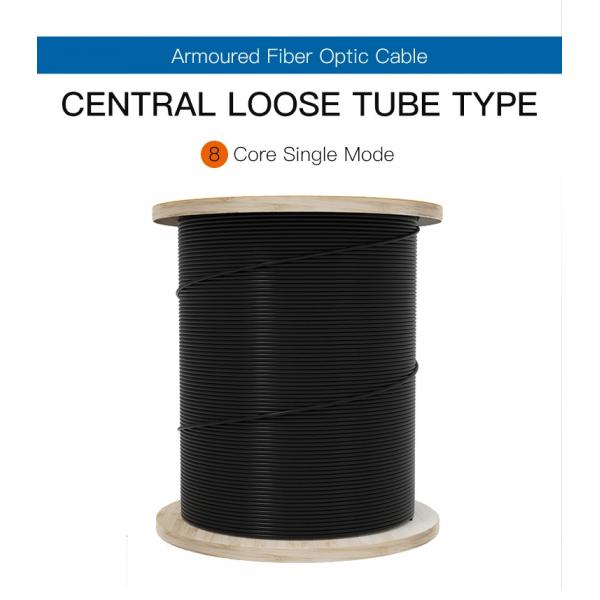 GYXTW Light Armored Duct Fiber Optic Cable G652D OM1 OM2 OM3 Black Color
