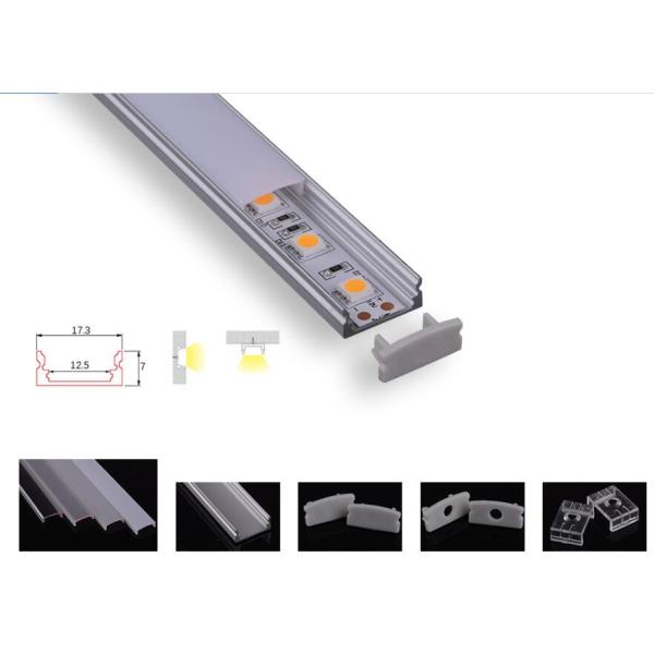 Customized Aluminium Channel Profiles , Slim 7mm Flex Led Strip Diffuser