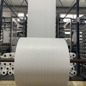  100% Polypropylene Coated Circular Woven Fabric Rolls Pp Woven Fabric 70gr/㎡ 55-80cm width Manufactures