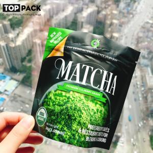China 30g Stand Up Food Packaging Pouches Matcha Tea Packaging With Zipper on sale
