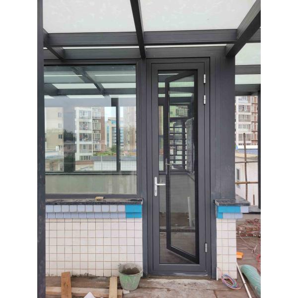 Powder Coated Aluminum Casement Doors Swing Opening 2mm 5 Years Warranty