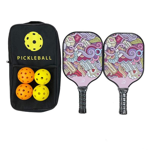 Carbon Graphite Paddle Ball Rackets Pp Honeycomb Pink Lightweight Pickleball Paddle