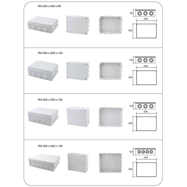 400x350x120mm 16 Entry Holes IP65 Plastic Abs Electrical Knockout Boxes Waterproof