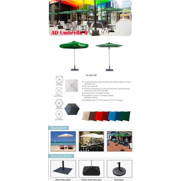Unique Custom Printed Patio Umbrellas Portable UV Resistance Waterproof