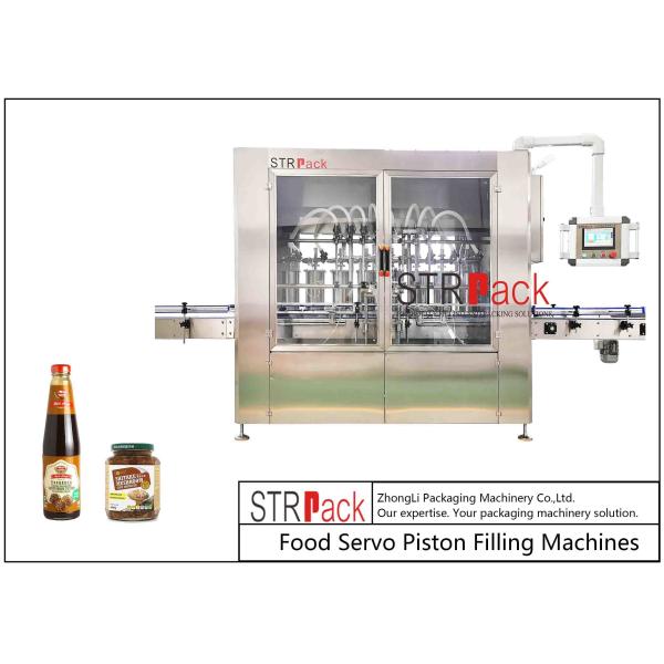 Servo Motor Driving Linear Piston Filling Machine For Shiitake Mushroom Sauce