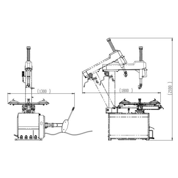 3-12 Inch 950mm Car Tyre Changing Machine Tilt Back Column Design Auto Tire Changer Machine