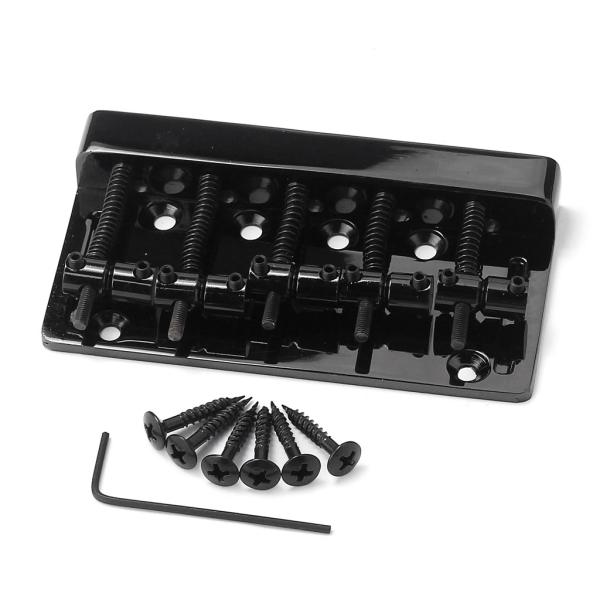 Premium Black Zinc Alloy Iron Bridge for 4-String Electric Bass Guitar