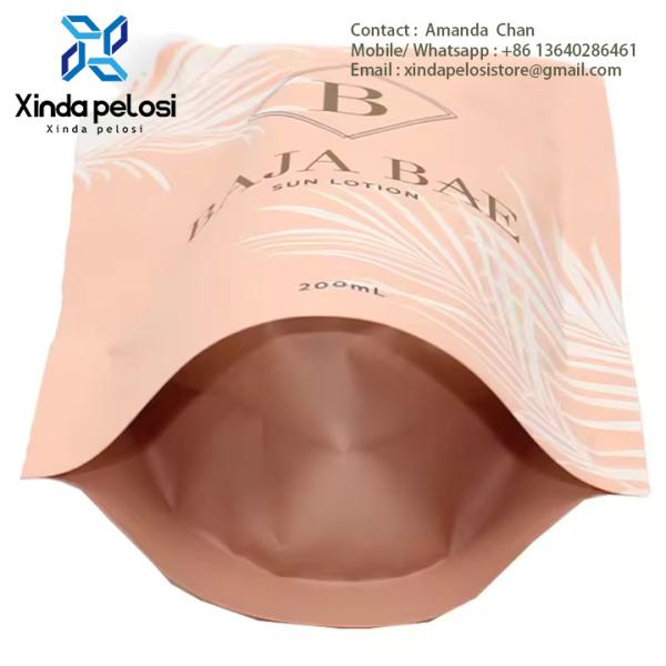 Eco Friendly Stand Up Liquid Stand Up Pouch With Spout Packaging For Personal Skincare Lotion Refill