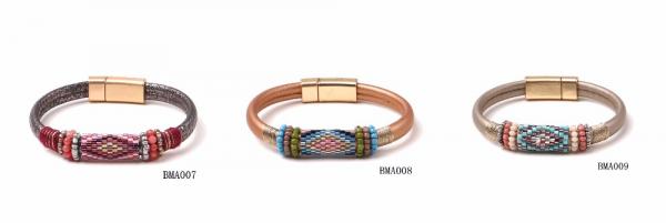 jewellery spring and summer new collection leather magnetic bracelet, fashion jewelry layers pu leather magnetic turquoi