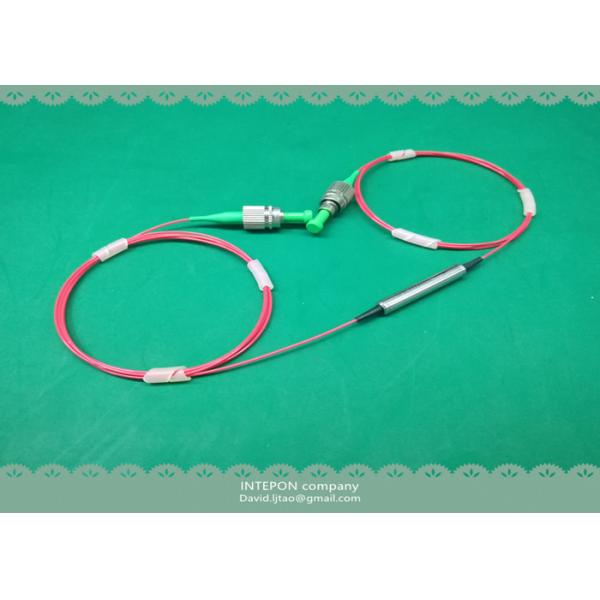 In line polarizer, 1310nm, SM13-PS-U25A fiber, 28dB extinction ratio, 0.8dB insertion loss, FC/APC connector.