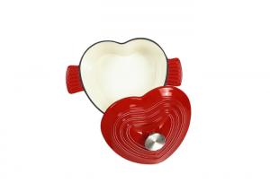  Heart Shaped Metal Casserole Dish Enamel Coating With Two Side Handles Manufactures