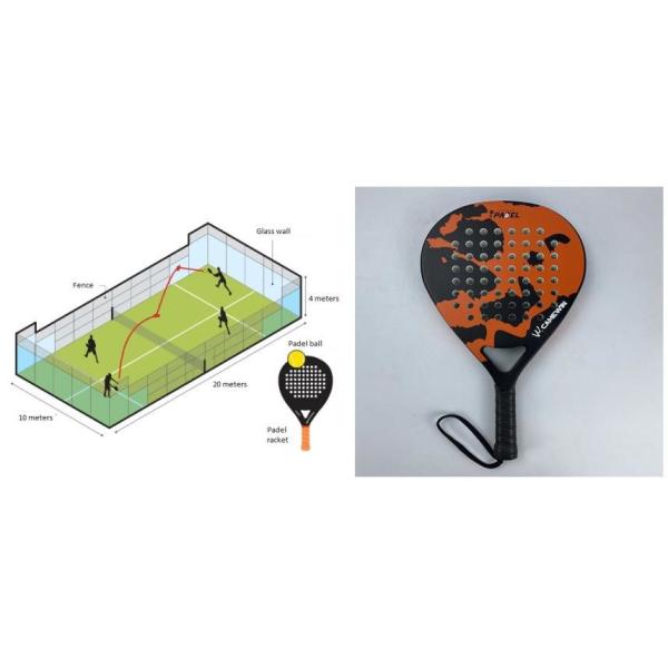 3K Carbon Beach Tennis Paddles Drop Shot Padel Carbon Racket Fitness Exercise