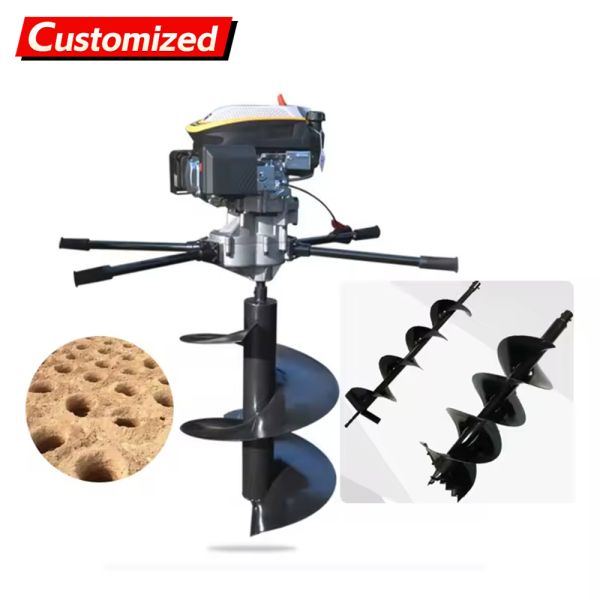 Portable Auger Boring Machine with Air-Cooled 2-Stroke Engine for Versatile Earth and Ice Drilling