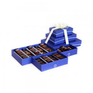 China Navy Blue Multipurpose Luxury Chocolate Boxes Packaging , Empty Truffle Boxes Customized on sale