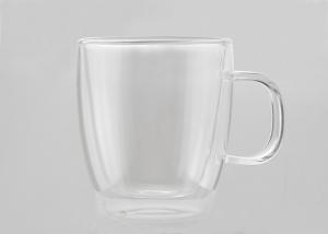  High End Double Walled Glasses With Handles , Double Layer Glass Cup Manufactures