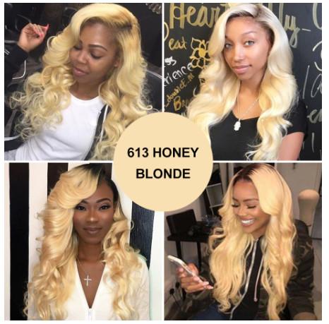 Quality 1b / 613 Blonde 100% Ombre Peruvian Hair Bundles / Ombre Blonde Hair Weave No Shedding for sale