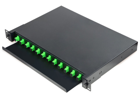 High Quality Drawer Type 12 Port 19' IDU IDF Rack Mount SC Fiber Optic Patch Panel