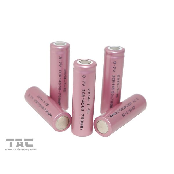 AA Rechargeable Batteries 700mAh Lithium ion Cylindrical ICR14500 Cell