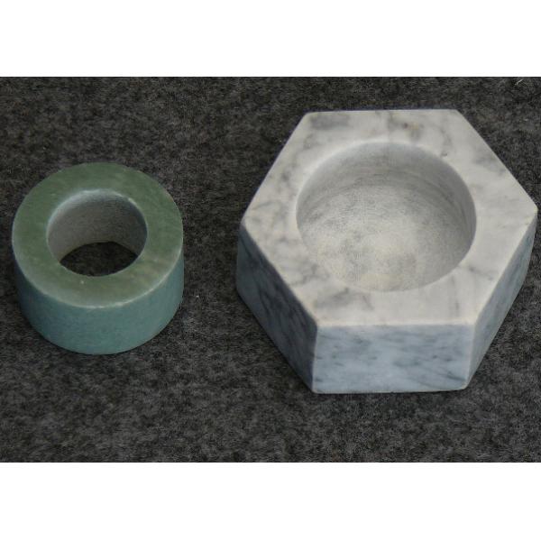 Hexagon Shape Stone Candle Holders , Marble T Light Candle Holders 6x7.2x3.5cm