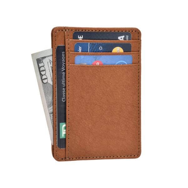 Men Slim Leather Wallet Card Case RFID Blocking Smart Minimalist