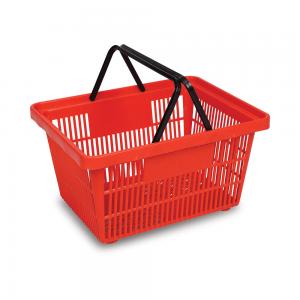 CE 25L Shopping Plastic Supermarket Basket Red Blue Plastic Grocery Basket Manufactures