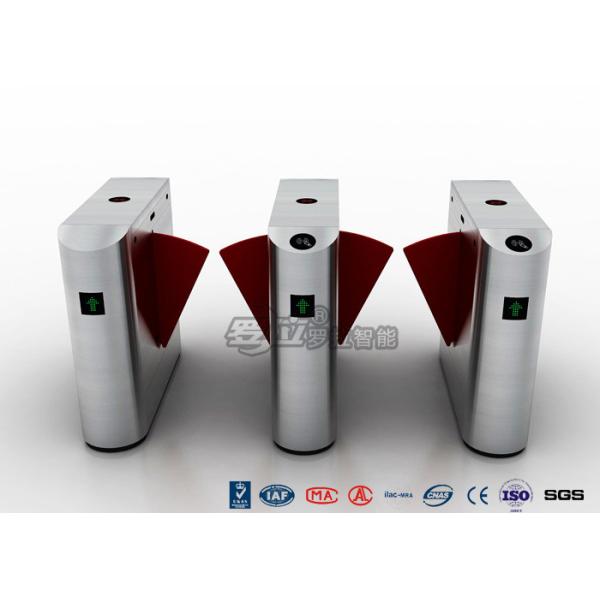 Entrance Flap Pedestrian Turnstile Gate SUS 304 With Fingerprint Recognition System