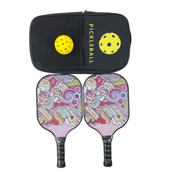 Carbon Graphite Paddle Ball Rackets Pp Honeycomb Pink Lightweight Pickleball Paddle