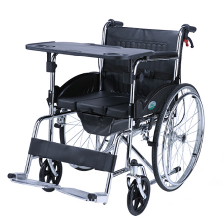 Foldable Portable Drive Medical Wheelchairs With Bedpan / Dining Table
