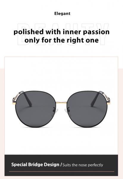 Outdoor Sunscreen Round Polarized Uv 400 Sunglasses Metal Frame