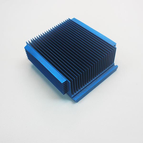 Blue Anodizing Aluminum Profile Heat Sink With Fins High Density AL6063-T5