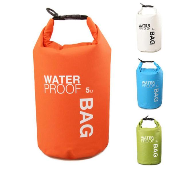 250D PVC Waterproof Dry Bag 5L For Drifting Swimming Customized Logo