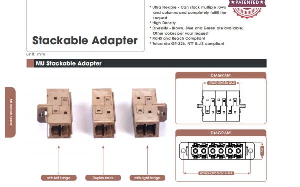 Quality MU Stackable Adapter Fiber Optic Adapters Easily Install Integrated Simplex for sale