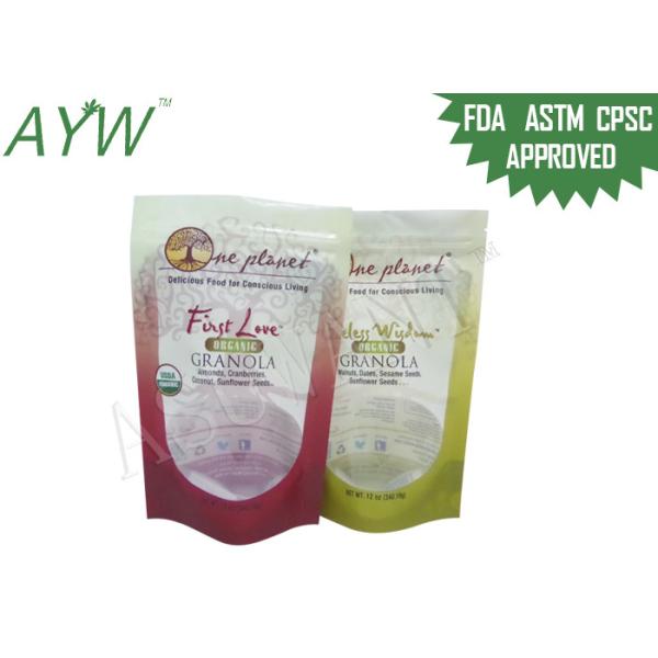 Food Barrier Packing Stand Up Zipper Bags NET 12oz For Healthy Organic Nuts