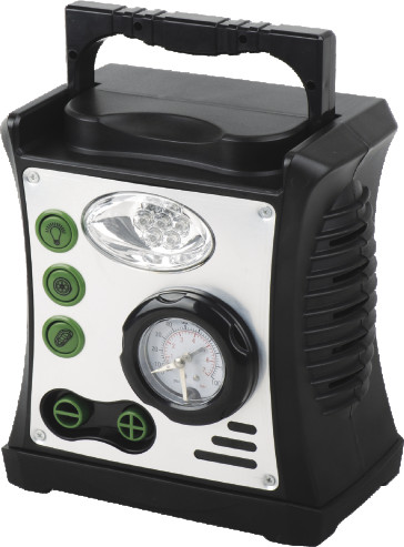 Durable Black Plastic 4 In 1 Car Air Compressor ,  Various Functions For Your Choice Fast Infaltion For Air System