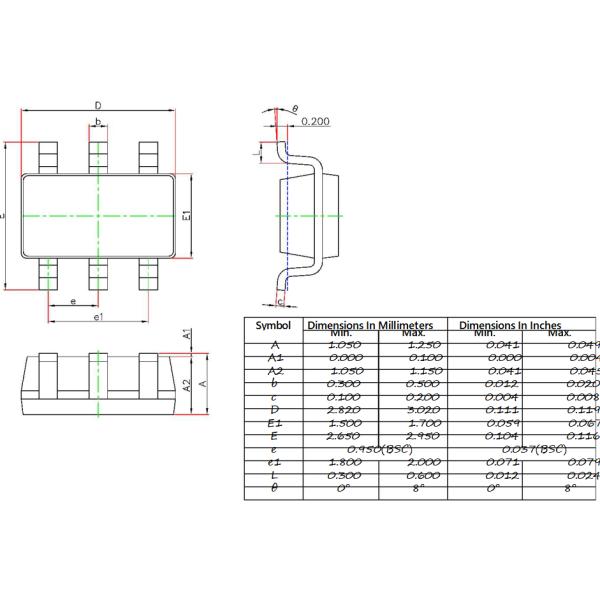 8205A Dual N Channel Mosfet Power Transistor SOT-23-6L MOSFETS 6.0 A VDSS