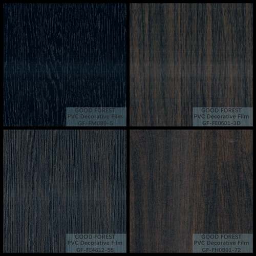 Decorative Black PVC Film 1260mm - 1330mm Width Wooden Grain