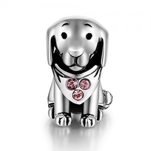 Puppy Dog Animal Charms Crystal Jewelry 925 Sterling Silver Bead Fit Pandora Bracelets Manufactures
