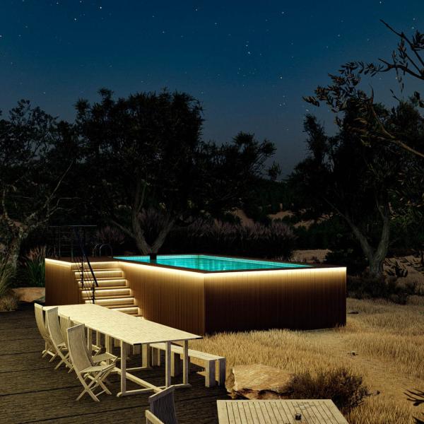 Clear Acrylic Panel Aupool Portable Outdoor Freestanding Container Luxury House Villa