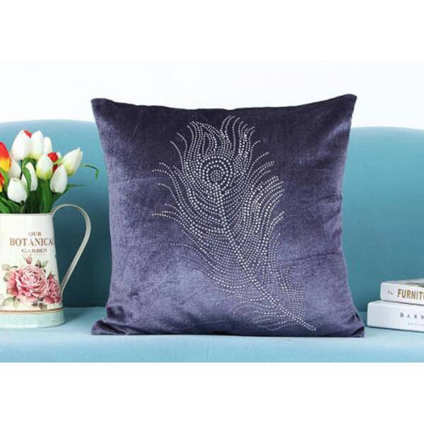 Custom Unique Shiny Diamonds Logo Soft Velvet Cushion High Demand Pillowcase