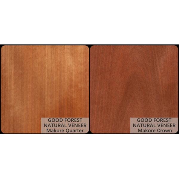 Color Makore Natural Wood Veneer Crown Cut Grain Customized Service
