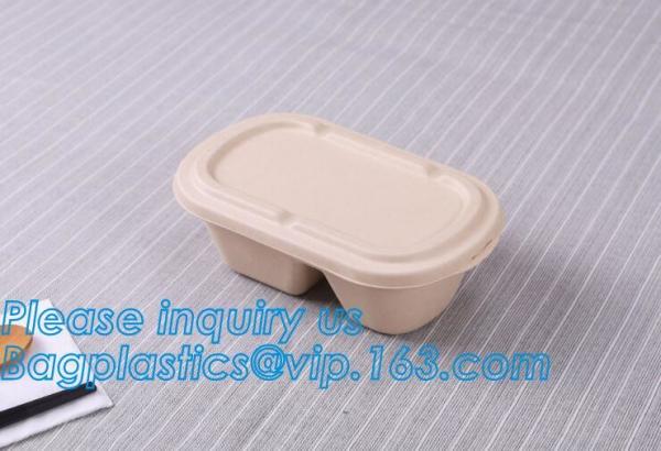 Biodegradable Microwave Bamboo Sugarcane Bagasse Food Container,Eco friendly disposable sugarcane food container with li