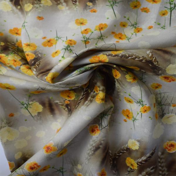 Breathable 55% Ramie 45% Cotton Gold Pink Cotton Blended Fabric