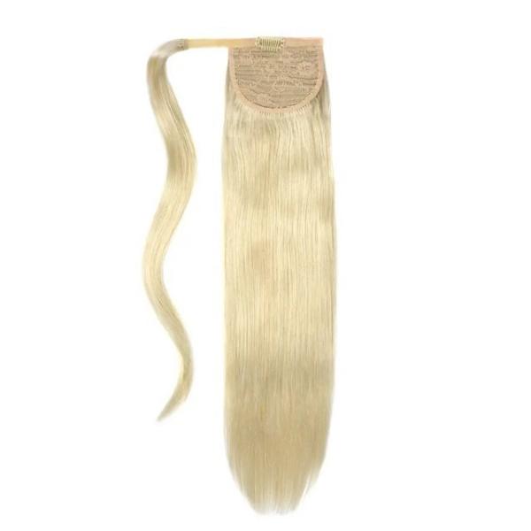 Customized Double Drawn Straight Blonde Virgin Cuticle Aligned Human Hair Ponytail