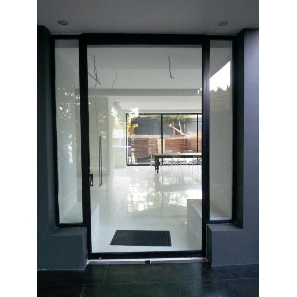 Modern Aluminium Pivot Doors Powder Coated Double Glazed Size Customized
