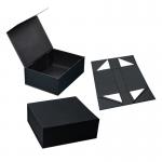 Custom Black Cardboard Foldable Boxes With Lids Magnetic Folding Box Packaging