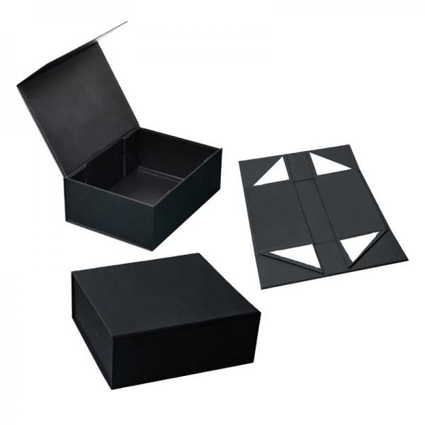 Quality Custom Black Cardboard Foldable Boxes With Lids Magnetic Folding Box Packaging Supplier for sale