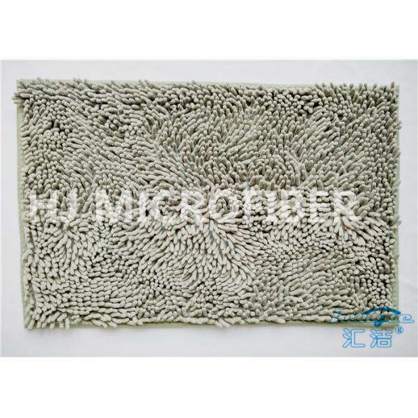 Plush Big Chenille Rubber Backing Non-Slip Microfiber Kitchen Floor Mat Grey