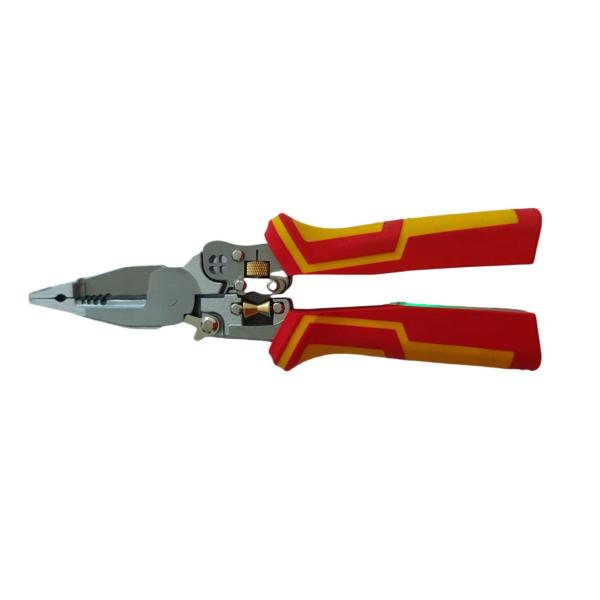 10-in-1 Wire Stripper with Current Measurement, Wire Stripper for Cutting and Pulling Wires, Wire Stripper, Voltage Tester Pliers, Cable Shears for Scraping and Pressing Wires Nickle Finishing