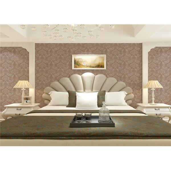Wet Embossed Non Pasted Bedding Room European Style Wallpaper 0.53*10m
