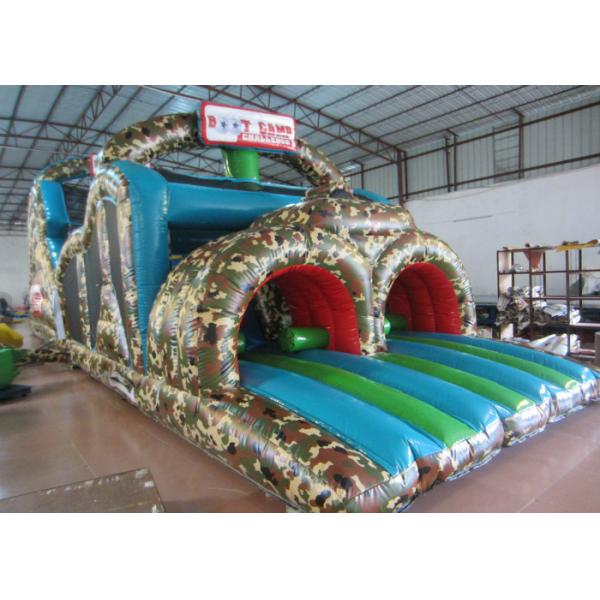 Amusement Park Inflatable Obstacle Courses Boot Camp 14 X 3.8 X 4.8m Fire Resistance